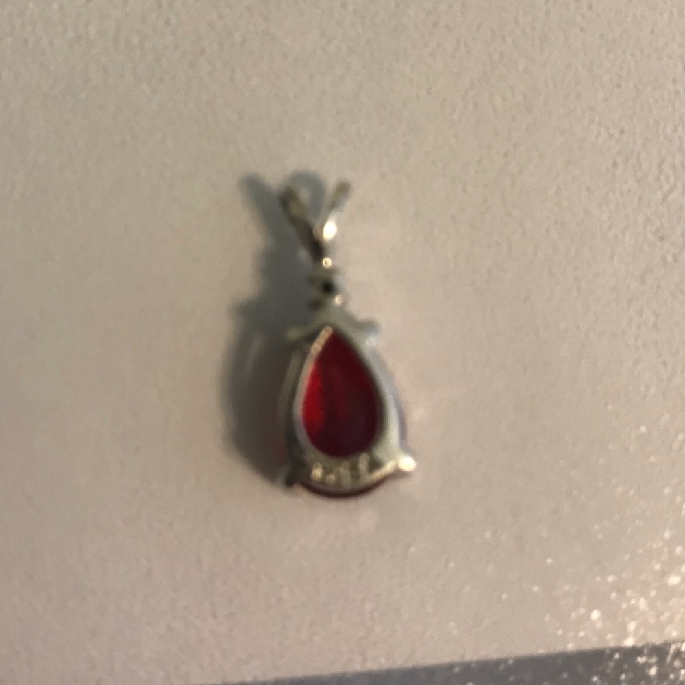 Ruby Diamond Sterling Silver Pendant - image 2